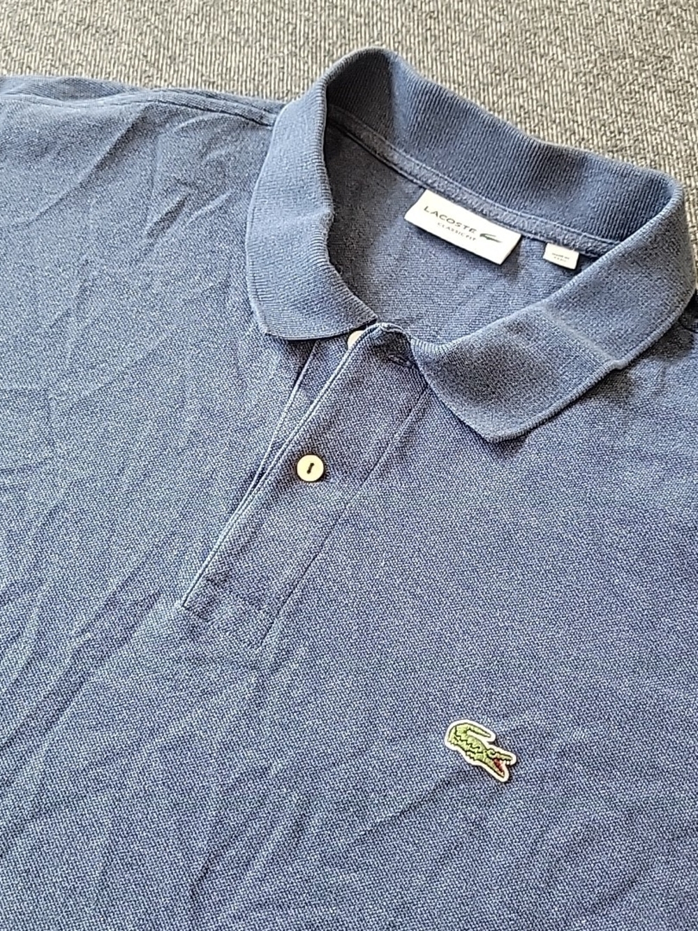 Lacoste Polo Shirt Men's FR 8 US 3XL Blue Classic Fit Croc Pique Preppy Casual